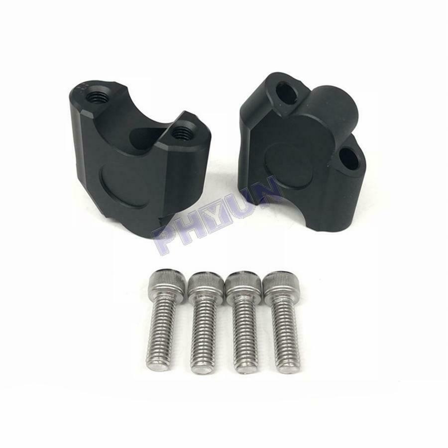 7/8" 22mm Motorcycle Handlebar Riser w/ Bolts Black CNC Aluminum Alloy Universal