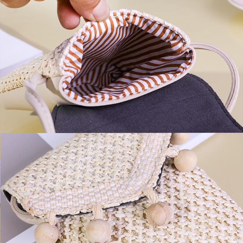 Woven Tassel Small Crossbody Shoulder Bag Cellphone Purse Mini Messenger