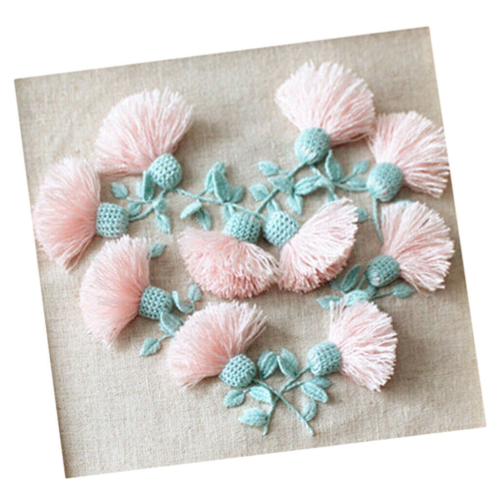 Handmade Embroidery Starter Kit with Pink Flower Pattern Needlework Crafts