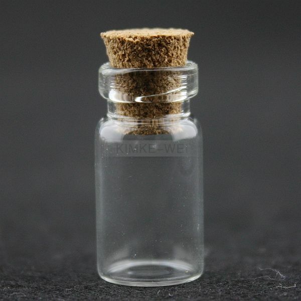 100x 1.5ml Mini Glass Bottles & Cork Stopper Wishing Bottle Vials Jars 22x11mm