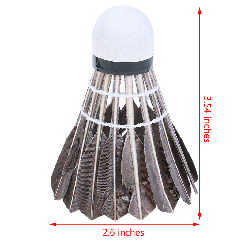 12 Pcs Set Training Goose Feather Shuttlecocks Durable Badminton Black BalDDBDA