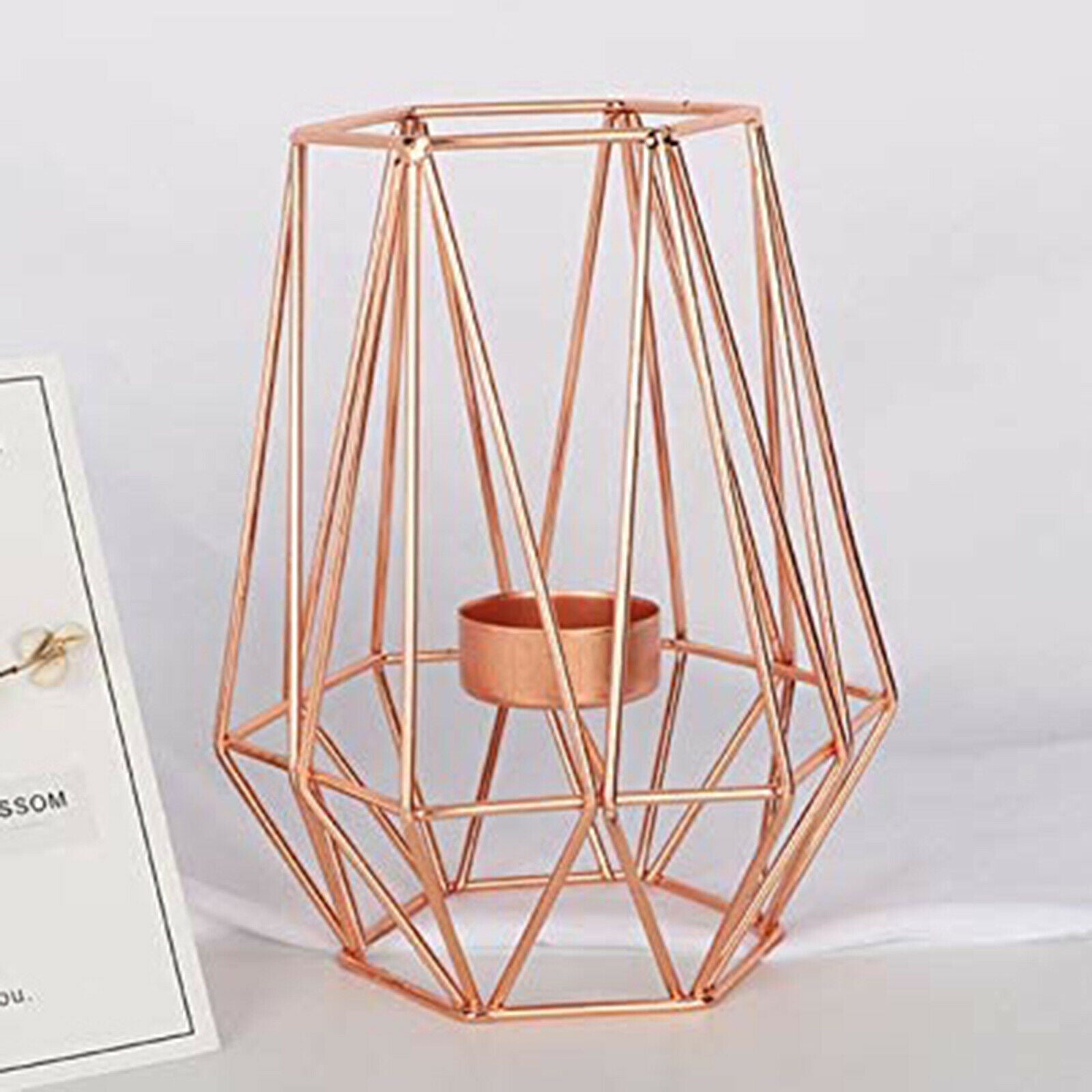Hexagon Shaped Pillar Votive Candle Holders Candlestick for Home Decor