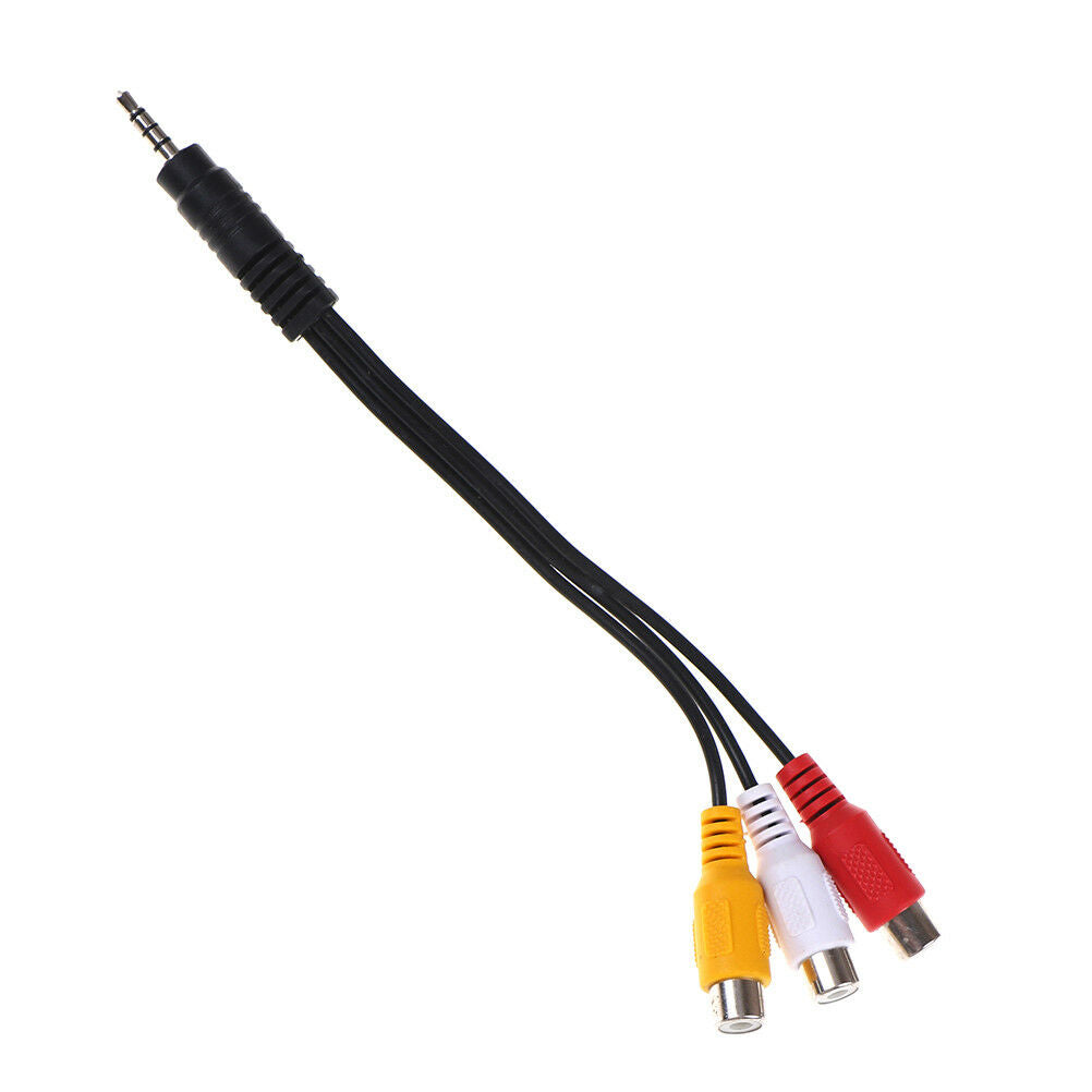 28cm 3.5mm jack av male to 3rca female audio video cable cord  stereo adap.l8