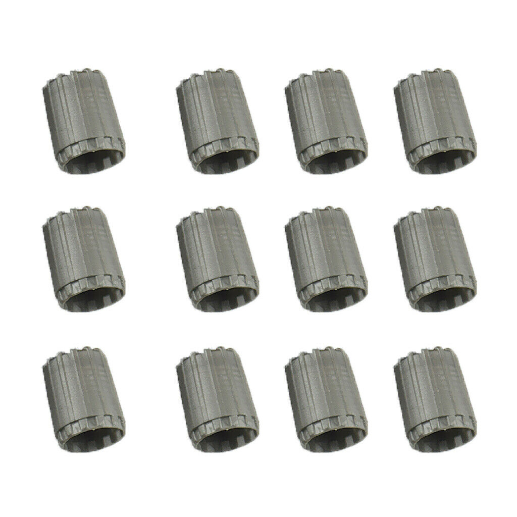 High Quality 12Pieces Wheel Tire Valve Stem Caps for TPMS Standard Valve Grey