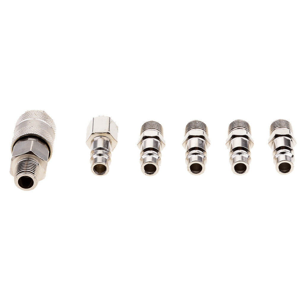 6 Pieces Air Line Hose Compressor Fitting Quick Release Connector 1/4" BSP