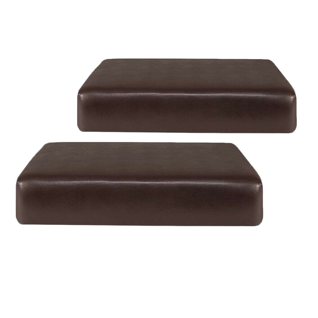 2pcs PU Leather Stretch Sofa Seat Cushion Slipcovers Replacement 1 Seater
