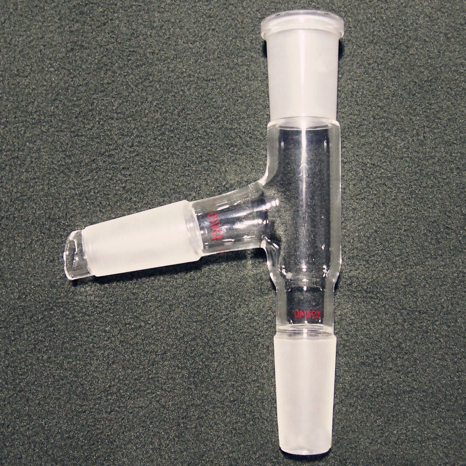 24/40,Three way Glass adapter,75 degree bent,distillation head,Chemistry Labware