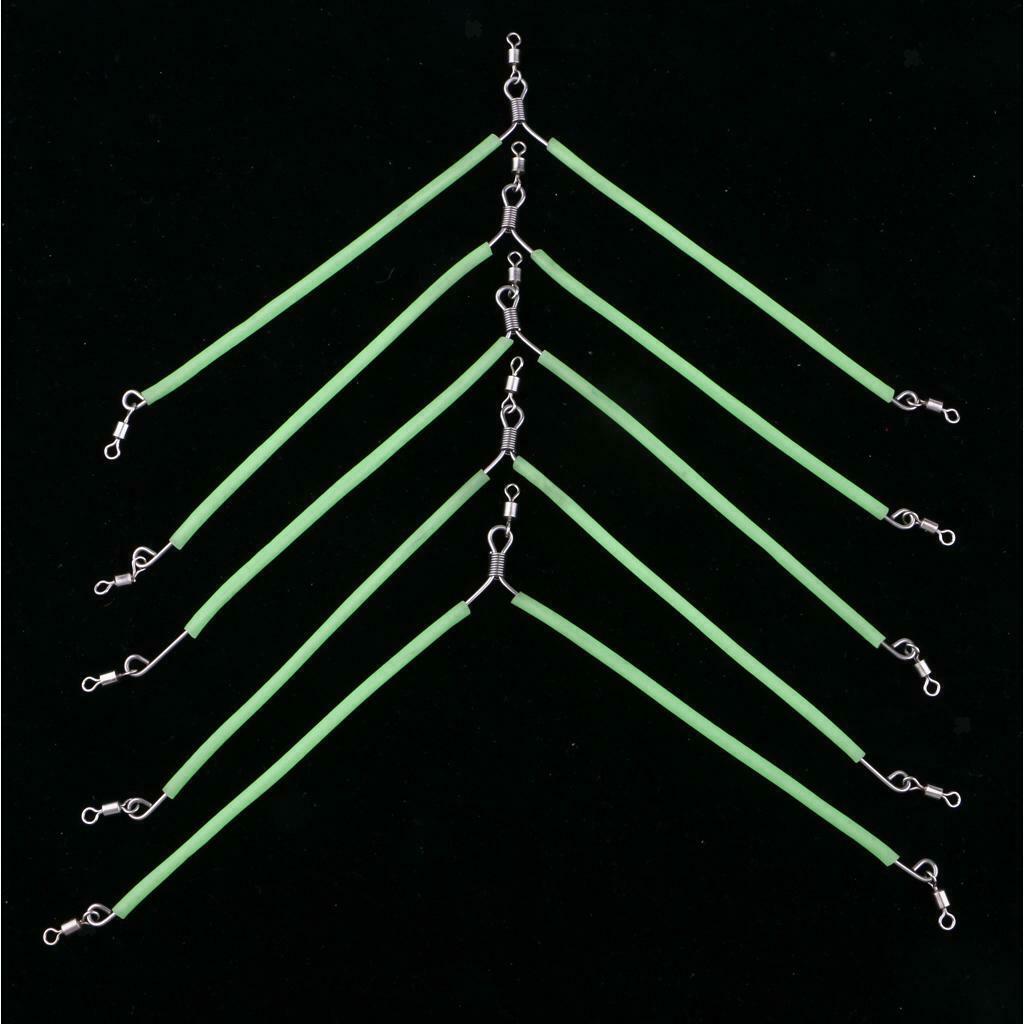 5Pcs Bent Anti  Booms Snap Sleeves Stainless Steel Balance Fishing Tackle Parts