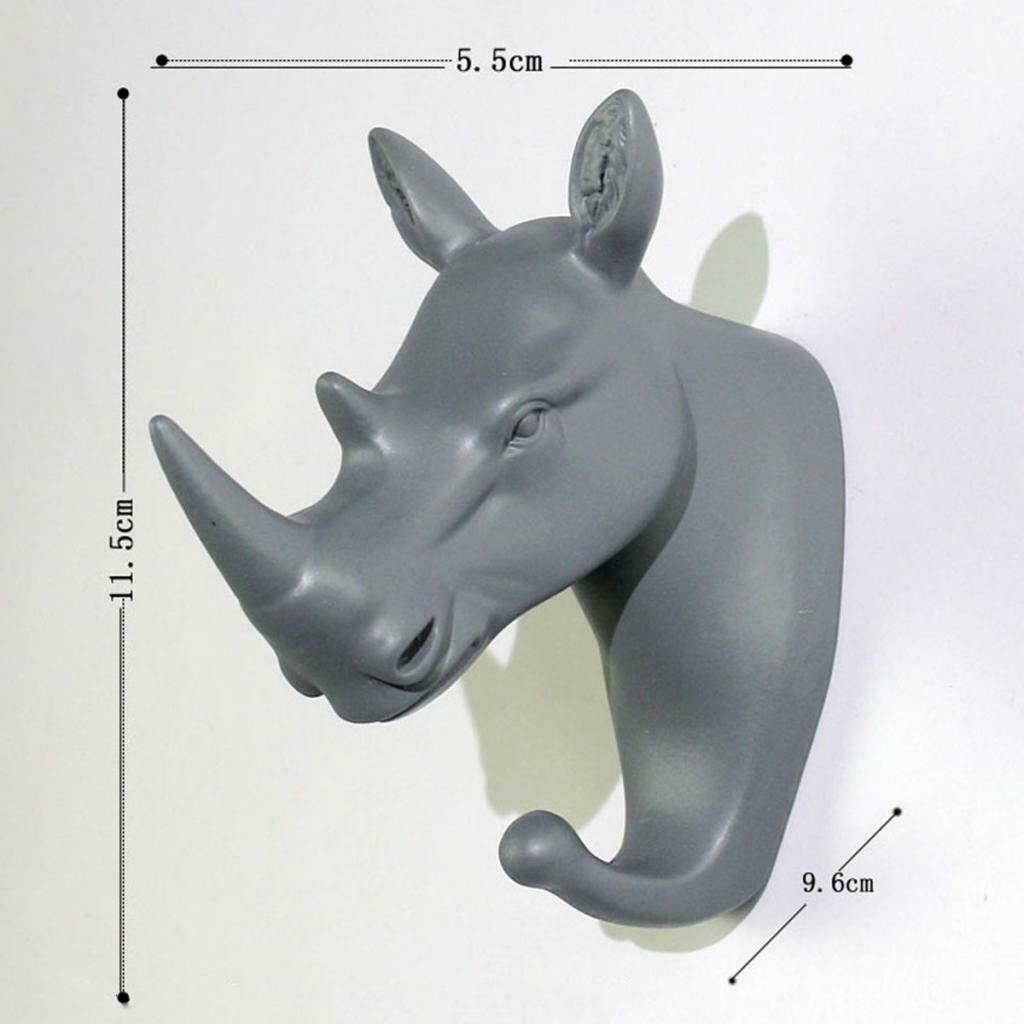 Wall Hook with Screws Rack Hanger for Hat Coat Keys Sundries Rhinoceros