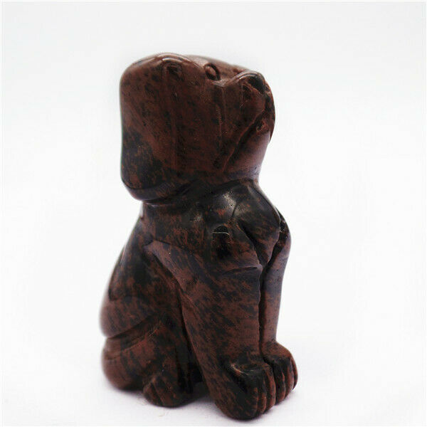 48x31x18mm Mahogany Obsidian Carved Dog Decoration Statue Home Decor HH7951