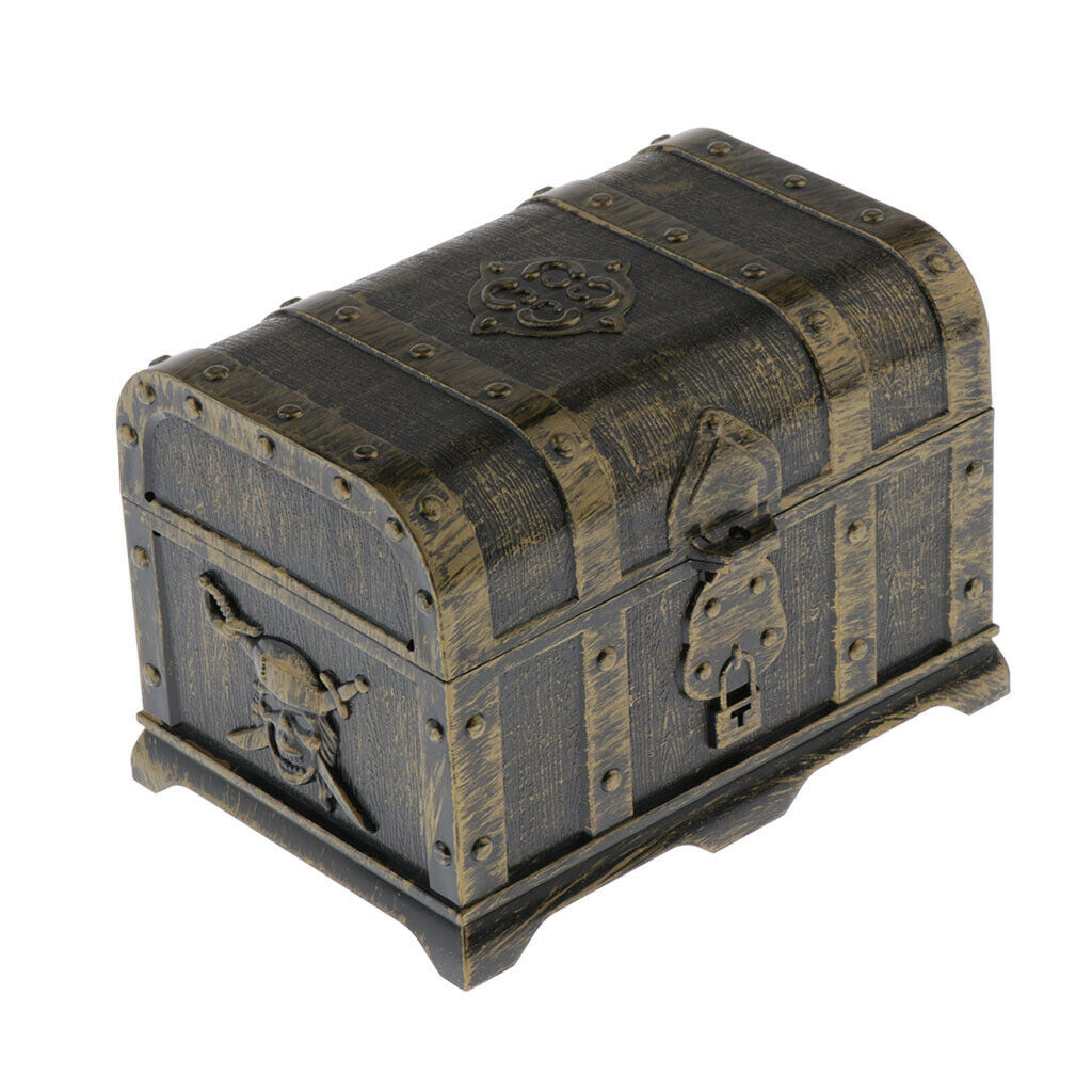 Set of 2 Pirate Treasure Chest Seeking Treasure Game Playset Storage Box Fun