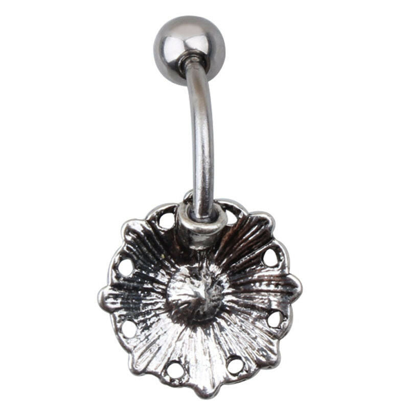Rhinestone Crystal Flower Navel Belly Button Ring Barbell Piercing Body Je.l8