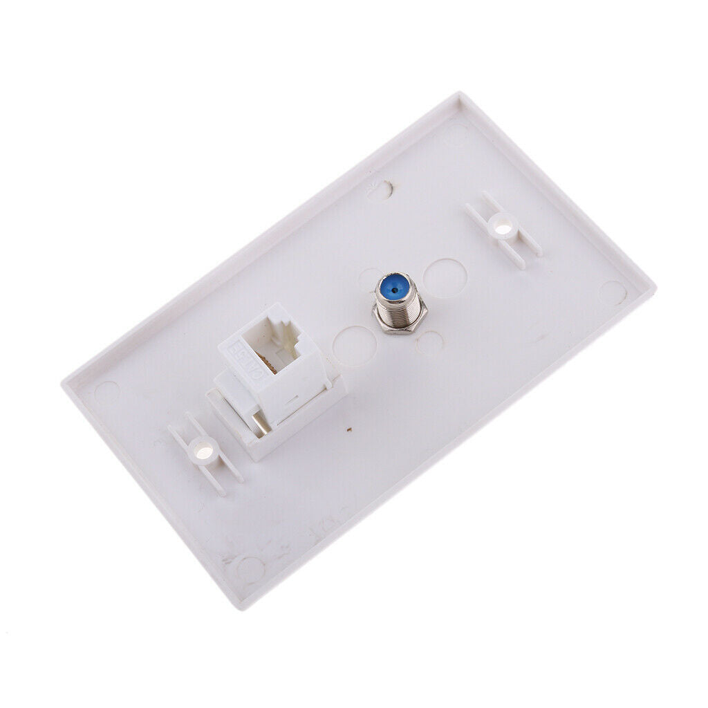 Ethernet Coax   Coaxial F Type Wall Plate   Socket Outlet Cover Panel