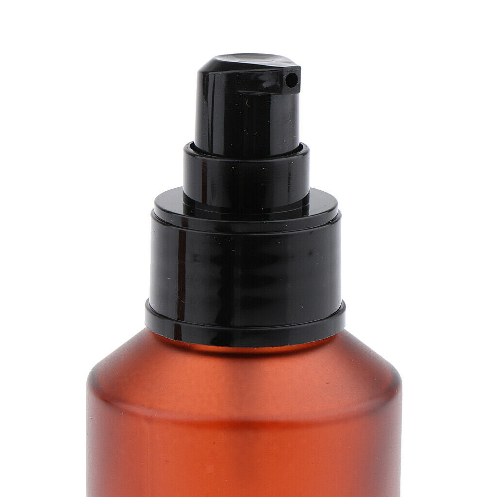 6pcs Empty Pump Bottle Refillable Amber Glass Lotions Bottle 100ml/60ml/15ml