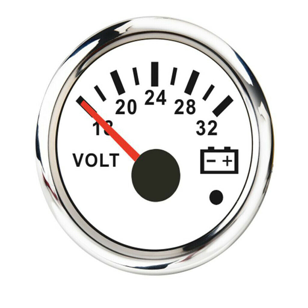 52mm Waterproof IP67 Voltmeters Voltage Meters Gauges 18-32V For Boat Yacht Auto