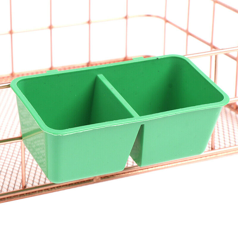 5pcs 2 in 1 Parrot Food Water Bowl Dual Feeding Cup Plastic Pigeons Cage .l8