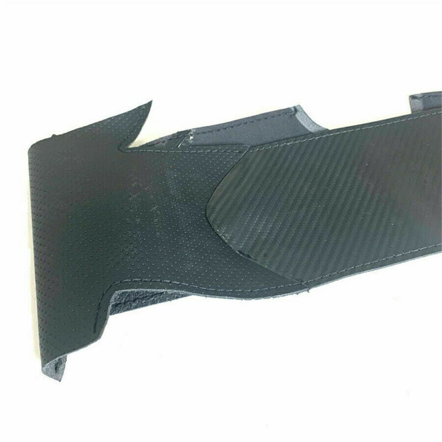 Carbon Fiber & PU Leather Steering Wheel Hand Sewing Wrap Cover For Ford Fusion