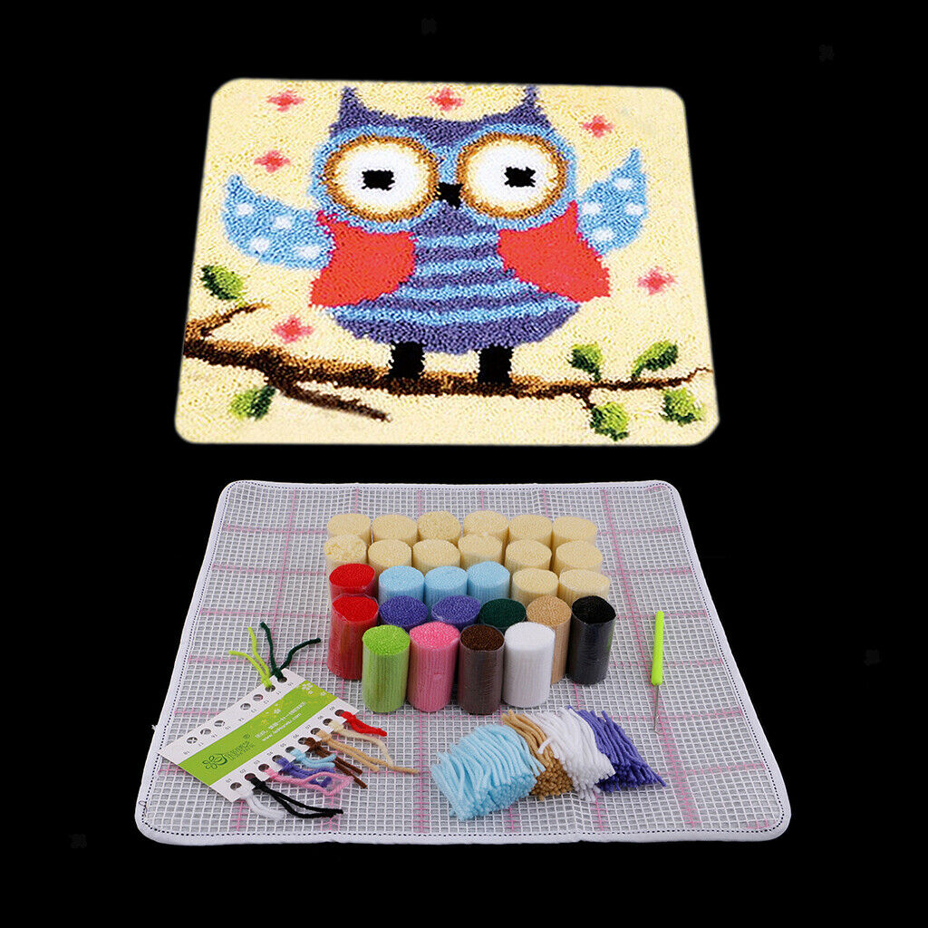 Latch Hook Kits Rugs DIY Craft Needle Embroidery Rugs for Children Owl