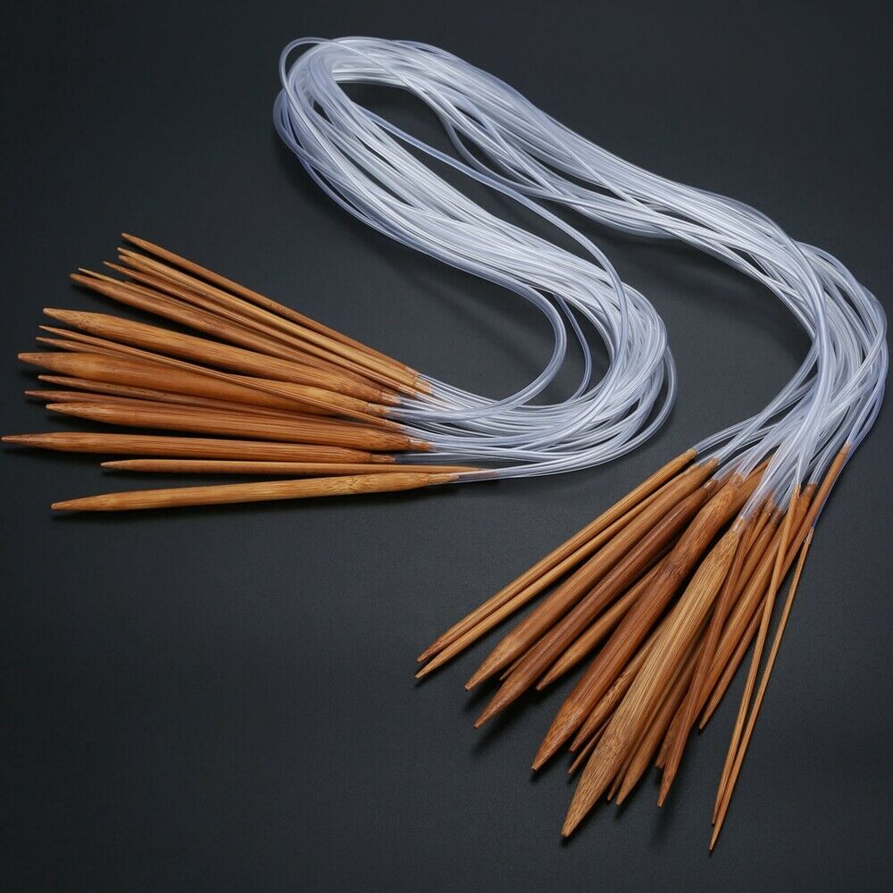 18x Bamboo Knitting Needles DIY Handcraft Sewing Tool 100CM Dia.2-10mm 18 Sizes