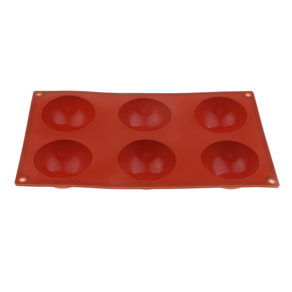 6 Holes Silicone Semicircle Dome Cake Decor Mold Half Sphere Cupcake Mold