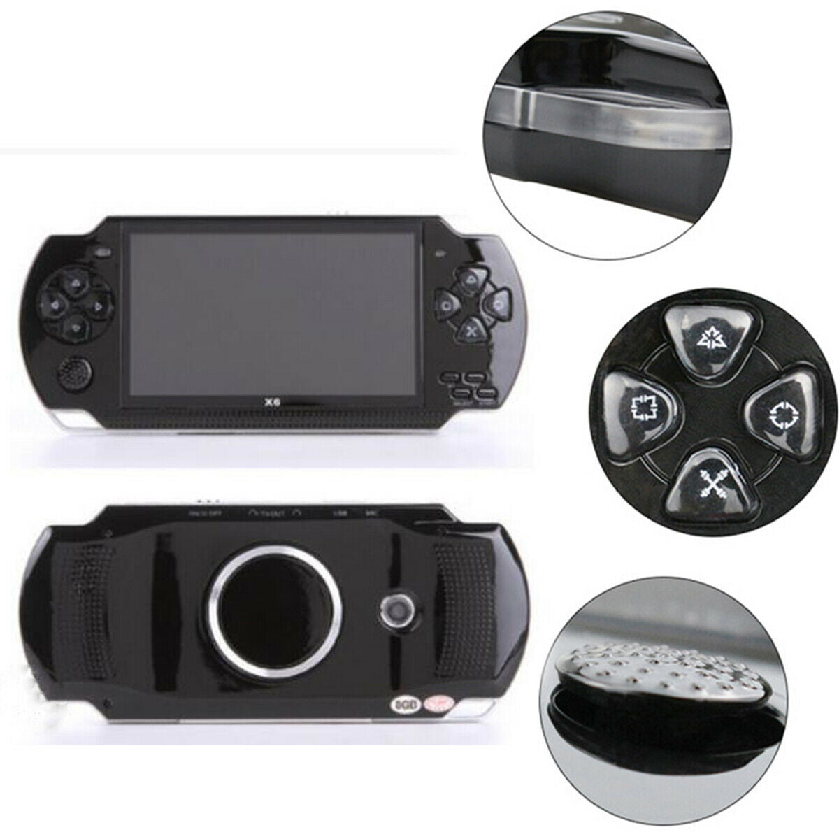 3.5-4.2V 8GB USB2.0 AVI\MP4\WMV Stereo 4.3"Portable Handheld Game Console Player