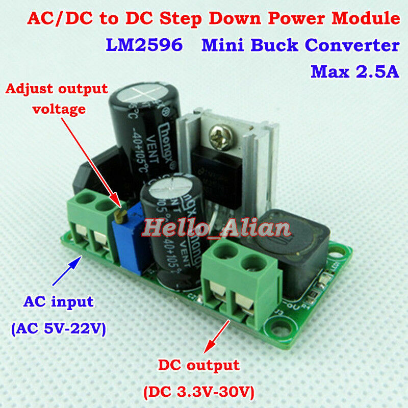 AC/DC To DC Step-Down Converter 3.3V 5V 12V 24V Rectifier Filter Buck Board S