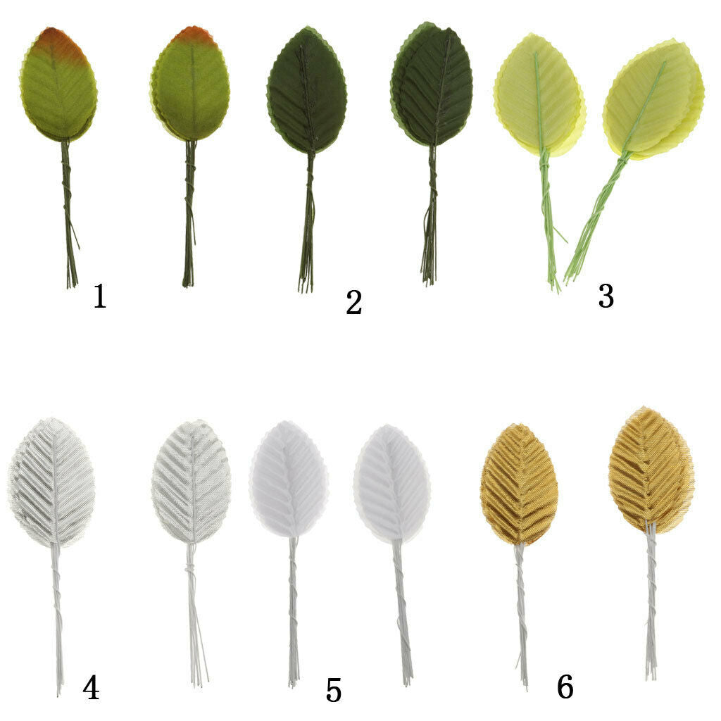 400PCS Artificial Golden Leaf Leaves Arrangements for DIY Home Garden Office