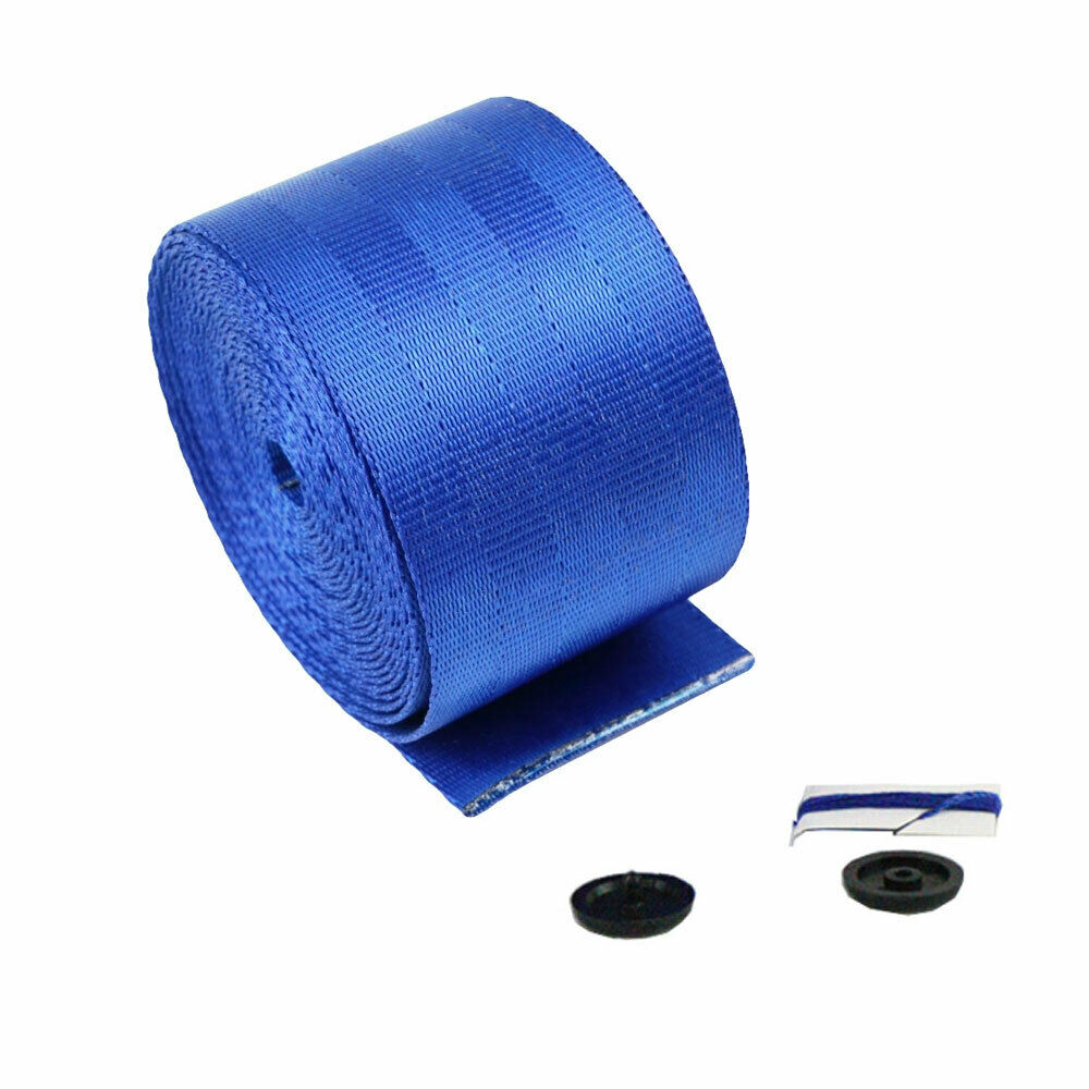 seat belt 3.6m harness 3 point auto racing front car safety retractable lap blue