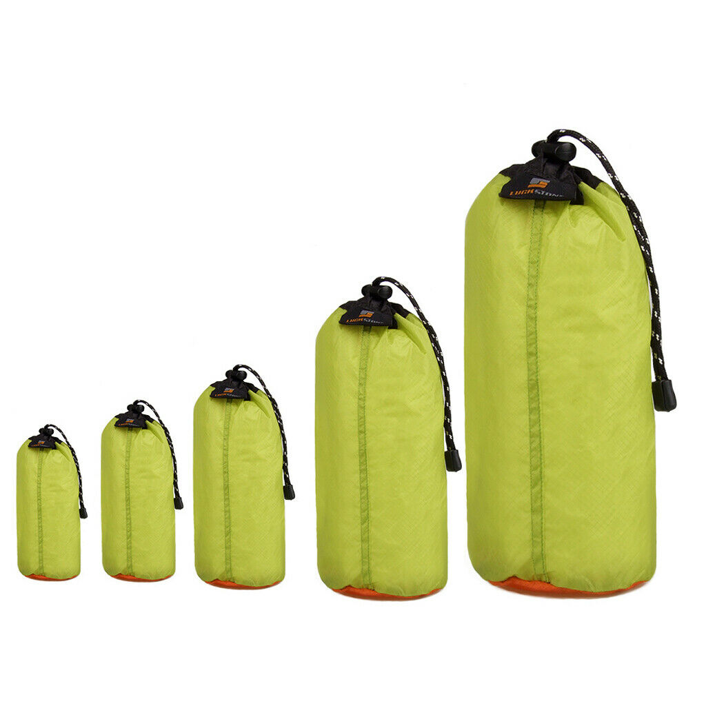 2pcs Storage Bag 20D Silicon Coated Fabric Size S M Green Sports Accessories
