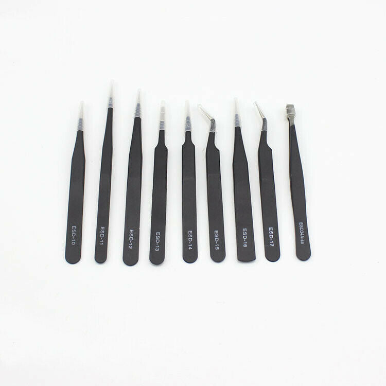 for Electronic Phone Repair 9Pc Anti-Static Precision Hand Tool Tweezers Set Bag