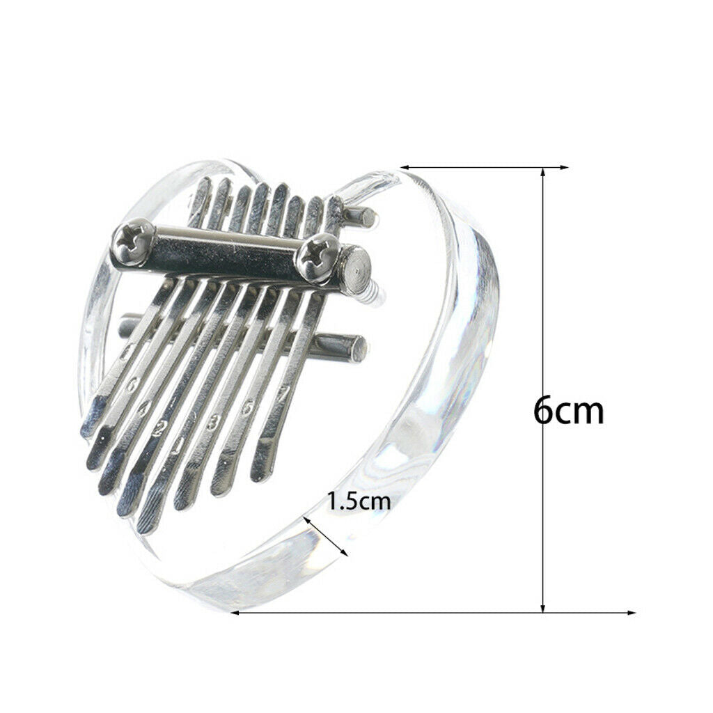Portable 8 Key Mini Kalimba Acrylic Clear Finger Mbira Thumb Piano Gift