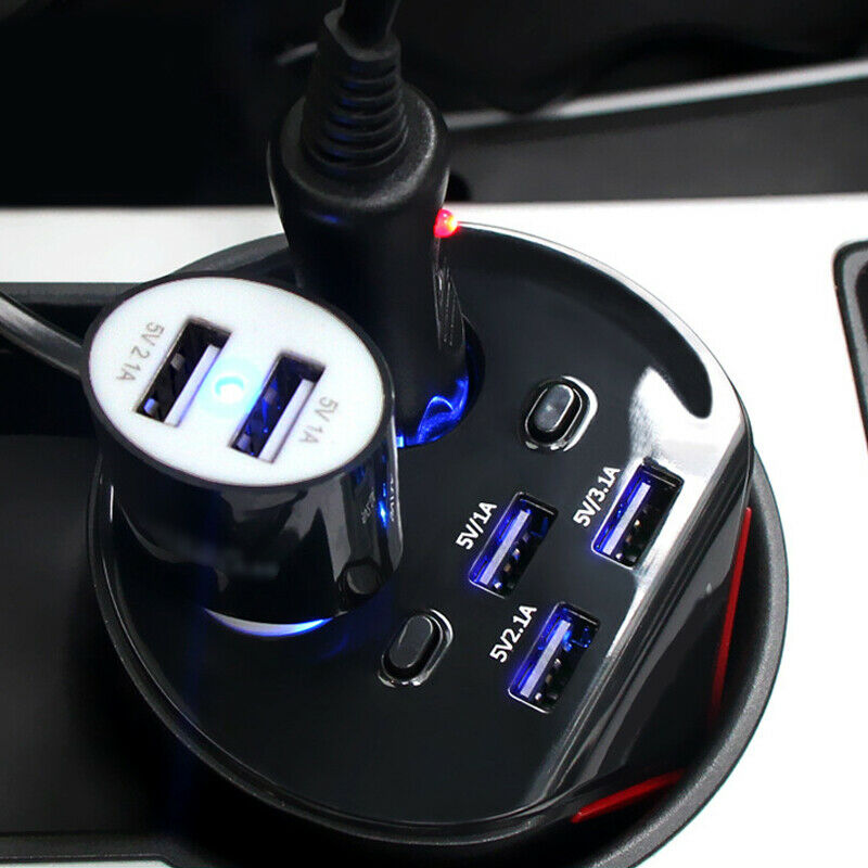 Car Socket Splitter 3.1A 3USB Charger Intelligent Dual-Core Chip For Phone DVR