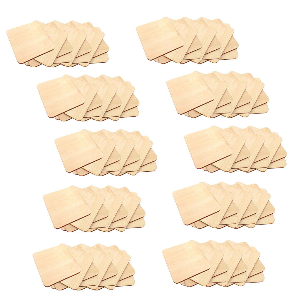 100 Packs Wooden Pieces Cutouts Wood Board Log Slice DIY Craft 0.8inch