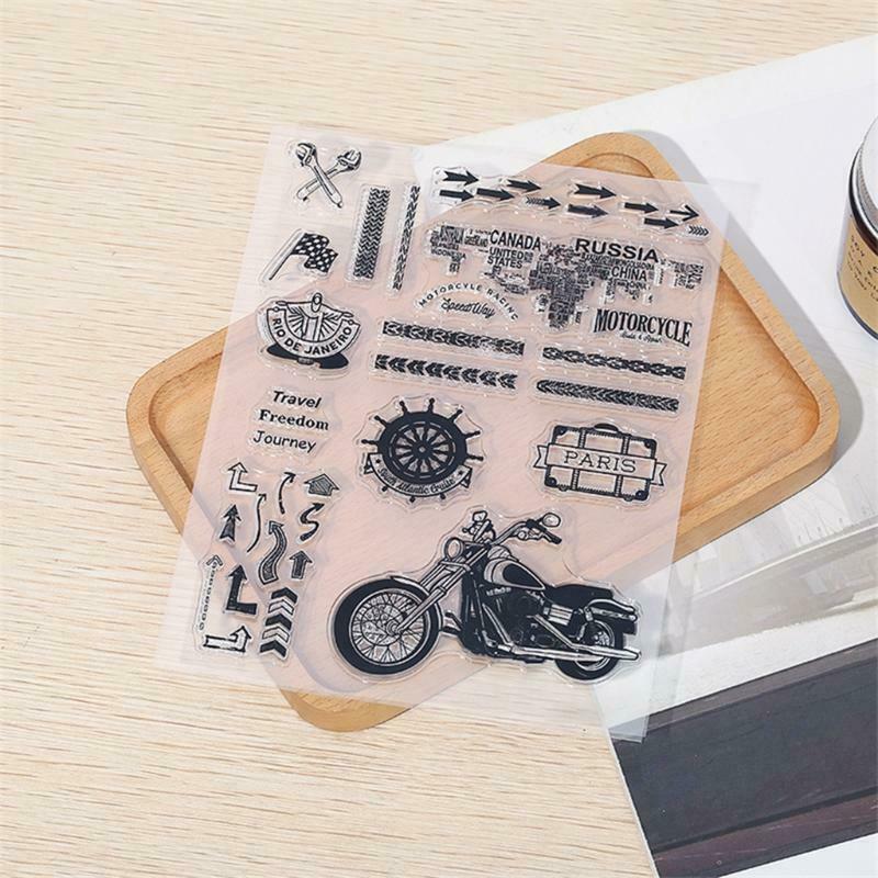 Motorcycle Travel Silicone Clear Seal Stamp DIY Scrapbooking Embossing Photo