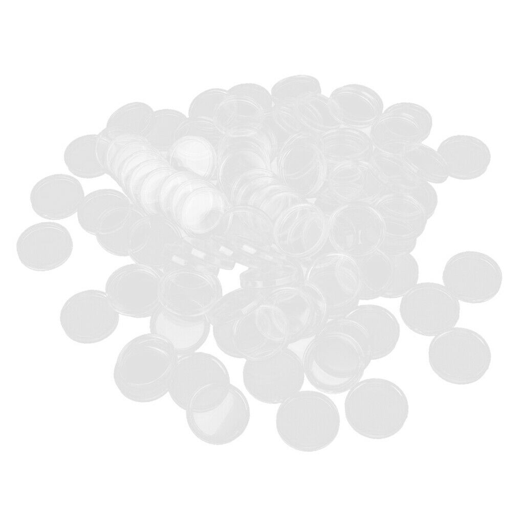 400 Pieces Clear Plastic Round Coin Storage Capsules Case Storage Boxes 24mm