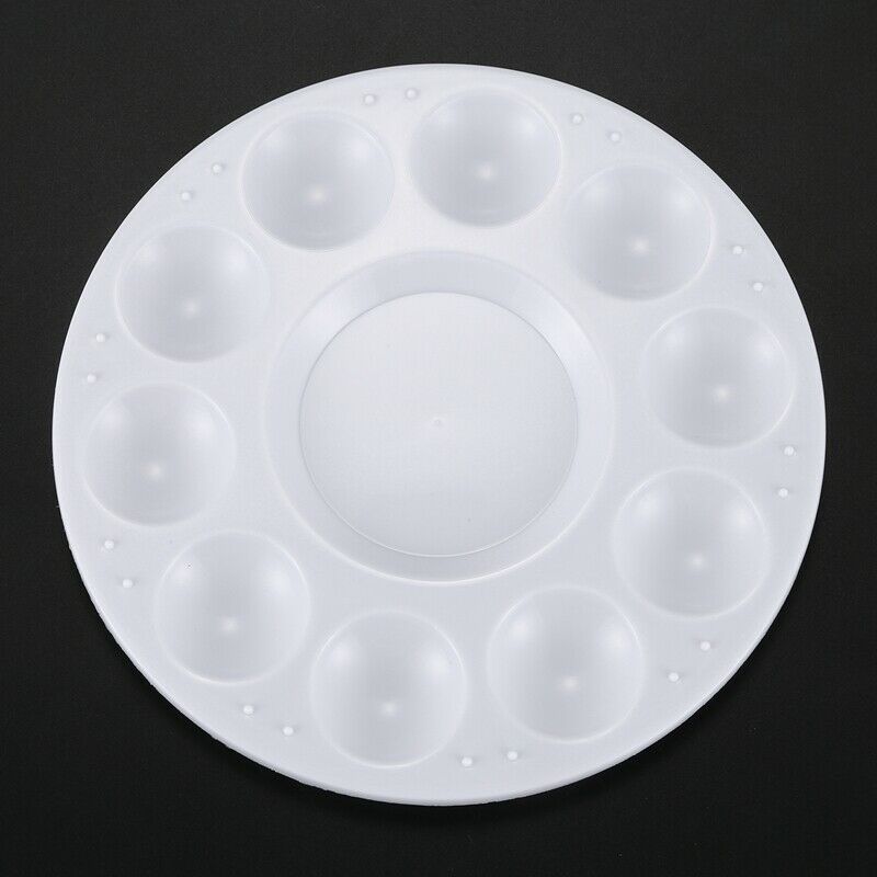 White 11-well Round Paint Palettes Artist Pallette J5D3D3