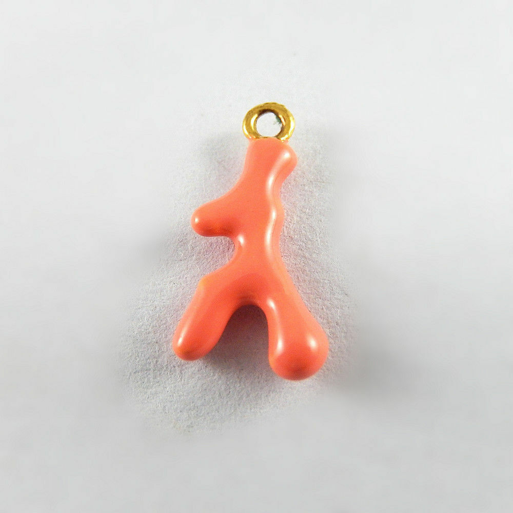 20 pcs Enamel Zinc Alloy Made Orange Tree Branch Charms Pendant Findings 52091