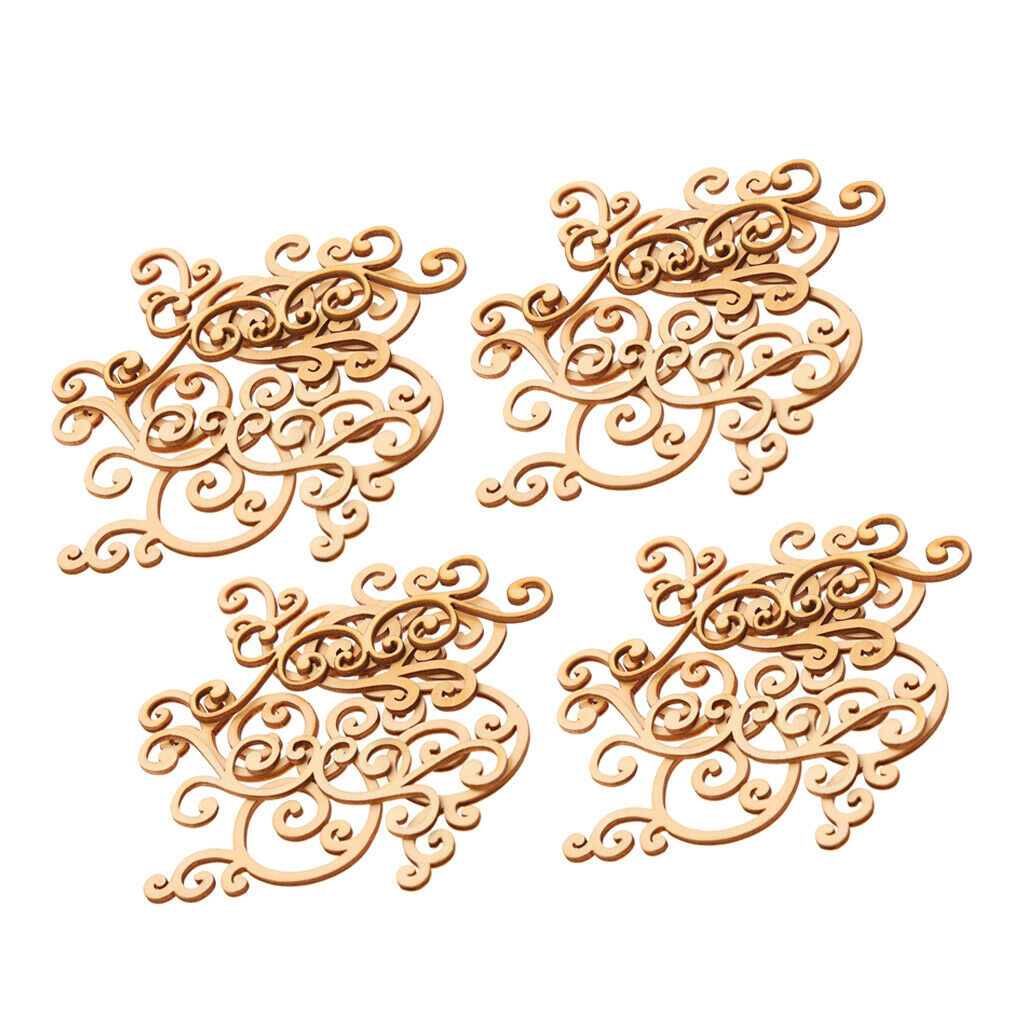 32Pcs Large Wooden Shape Scrapbooking Crafting Embellishments Ornaments