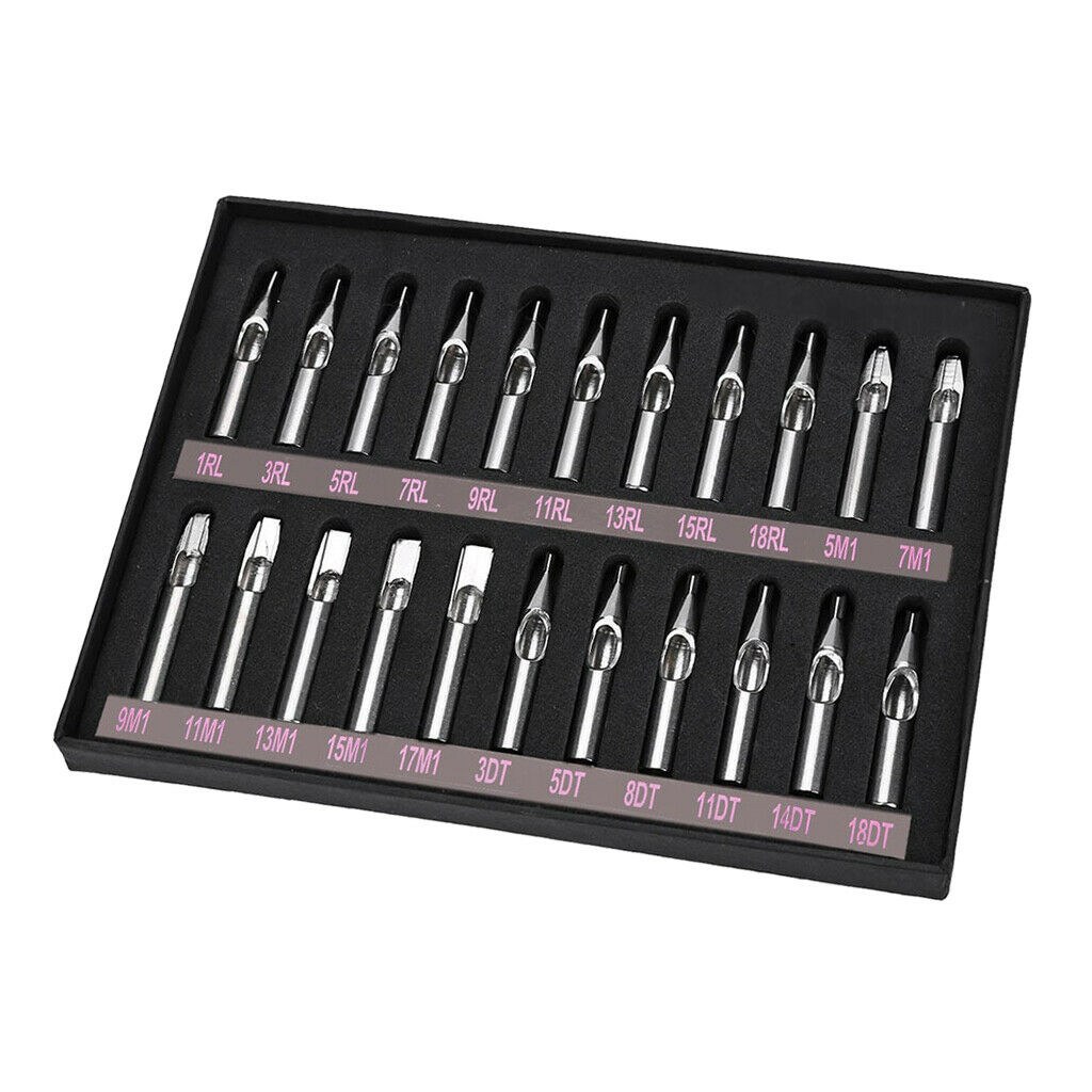 22x Tattoo Tips  Machine Nozzle Set Easily Sterilized 304 Stainless Steel