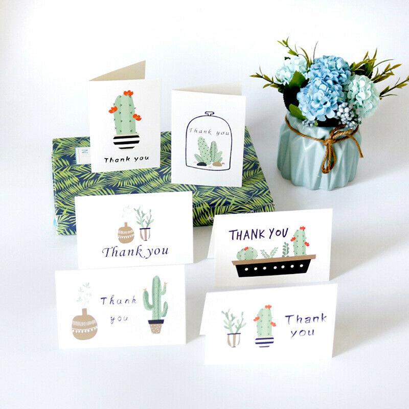 6Sets Cactus Thank you Cards Wedding Party Invitation Greeting Cards Enve.l8