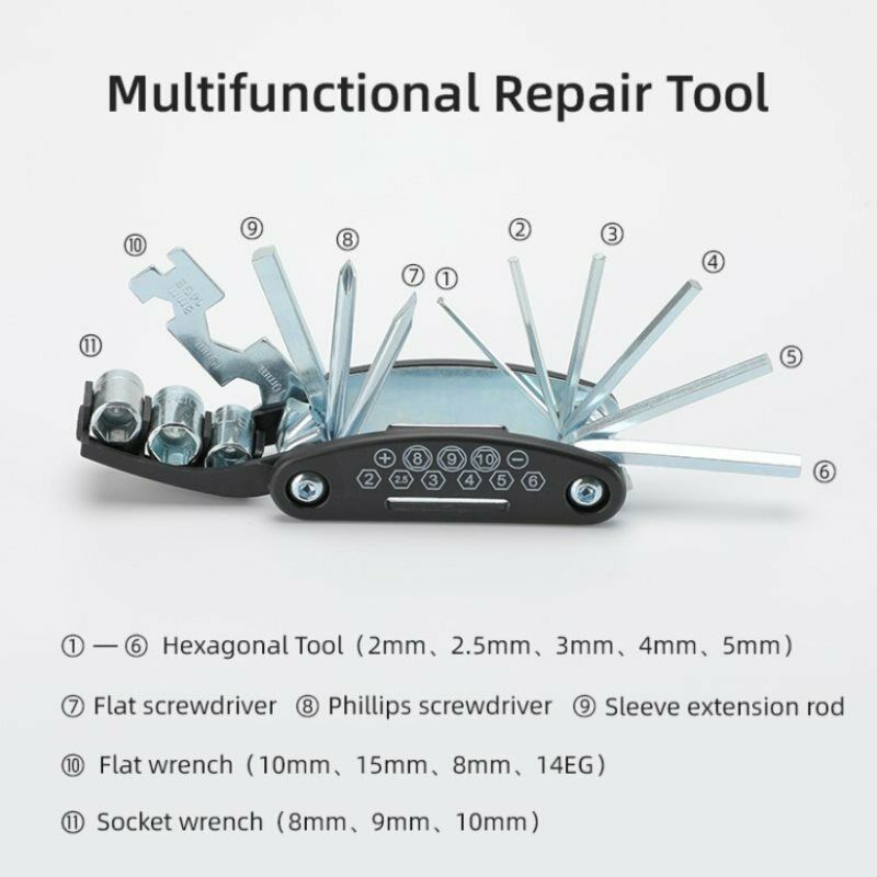 Bicycle Repair Tools Set Bike Tire Repair Kits Bicycle High Pressure Pump WrBDA