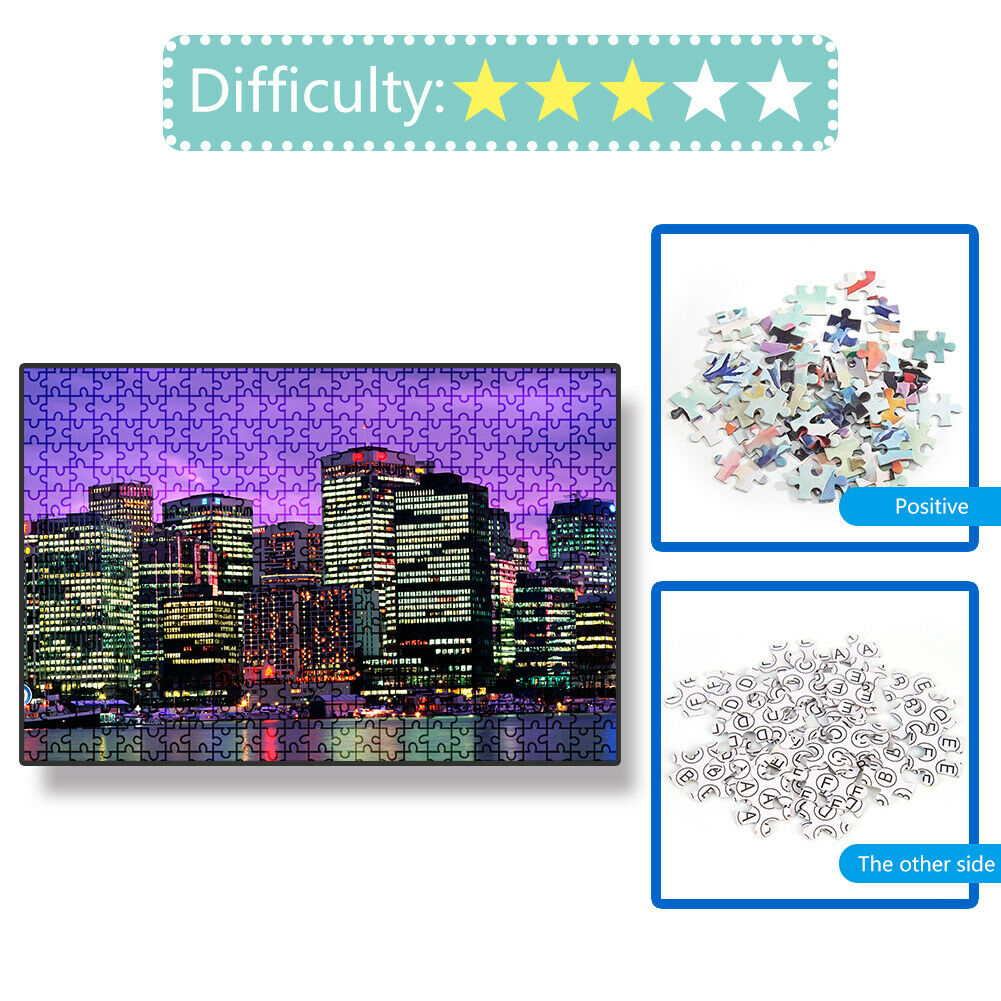 1000pcs DIY Jigsaw Paper Puzzle City by Night Assembling Landscape Pictures @
