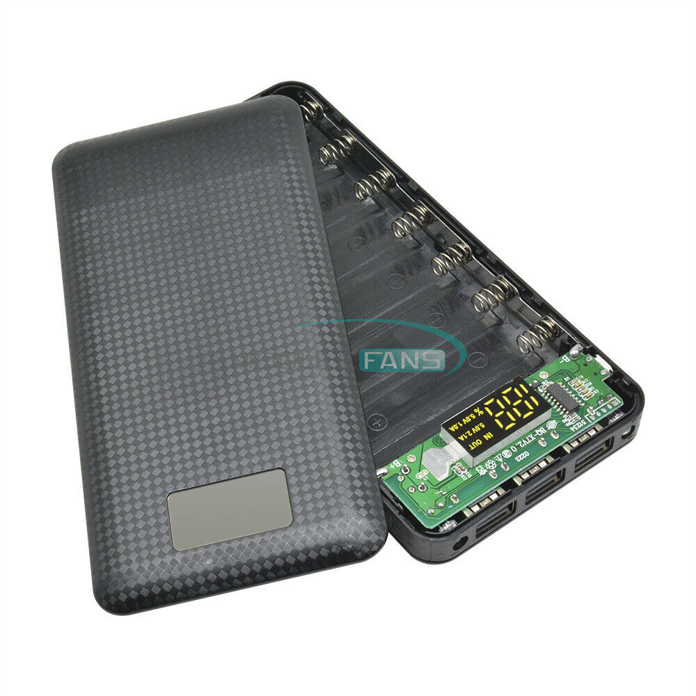 Mobile Power Bank 7S 7 18650 Case DIY Kit Battery Charger Box 5V 2.1A 3 USB LED