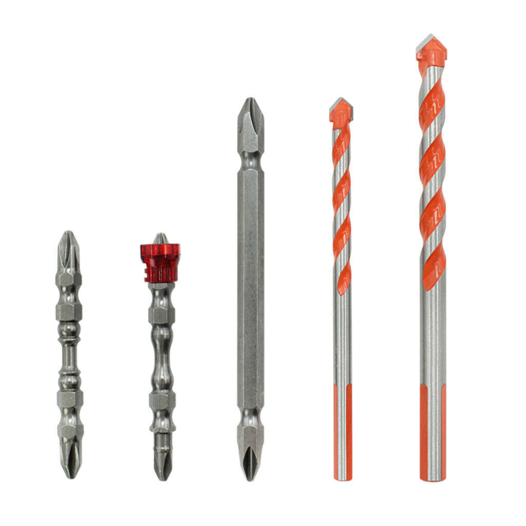 5x Multifunction Tile Glass Drill Bits Electric Screwdriver Batch Head