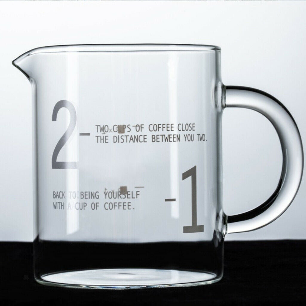 400ml Transparent Glass Coffee Mugs Measured Insulated Tea Cups with Handle