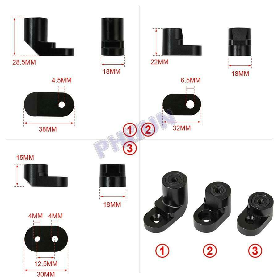 For 2014-Up Ford Fiesta ST Rear Wing Spoiler Riser Lift Extension Black Aluminum