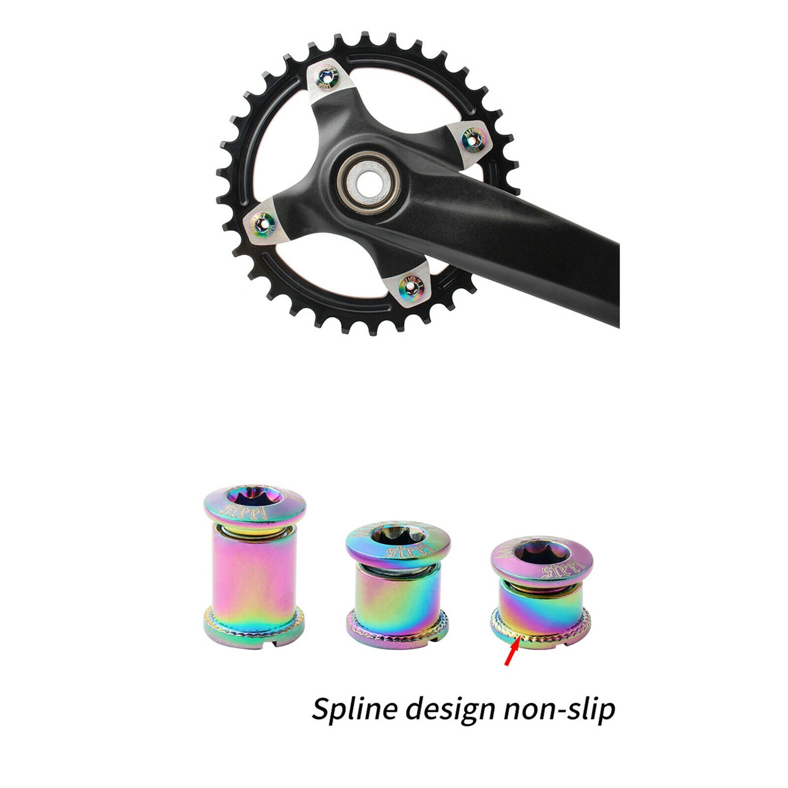 5pcs/pack Crankset Bolts Chainring Bolts & Nuts Screw Hardware A-Triple Disc