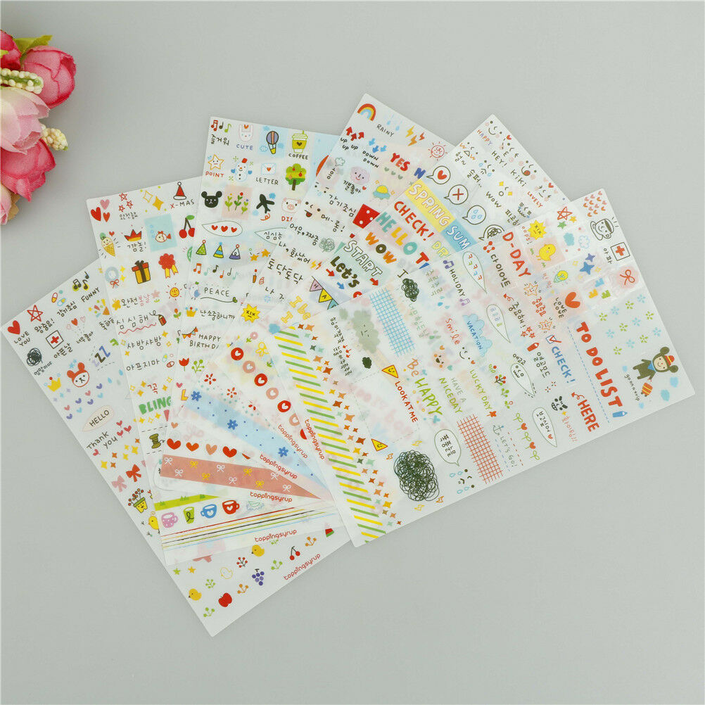 6X/set Simple Life Stickers For DIY Scrapbooking Planner Cardmaking Journa.l8