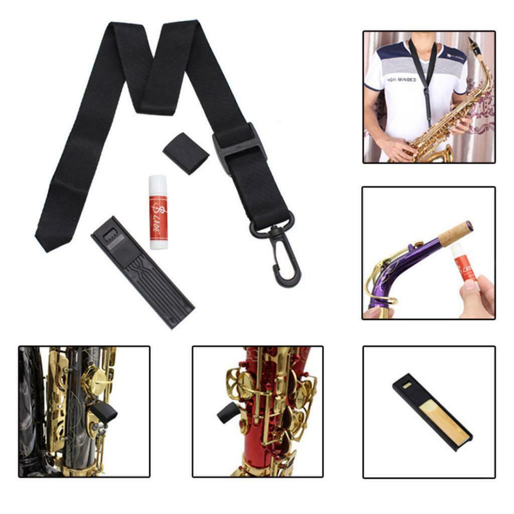 4 in 1 Flute Sax Accessory Set Cork Grease Neck Strap Thumb Pads