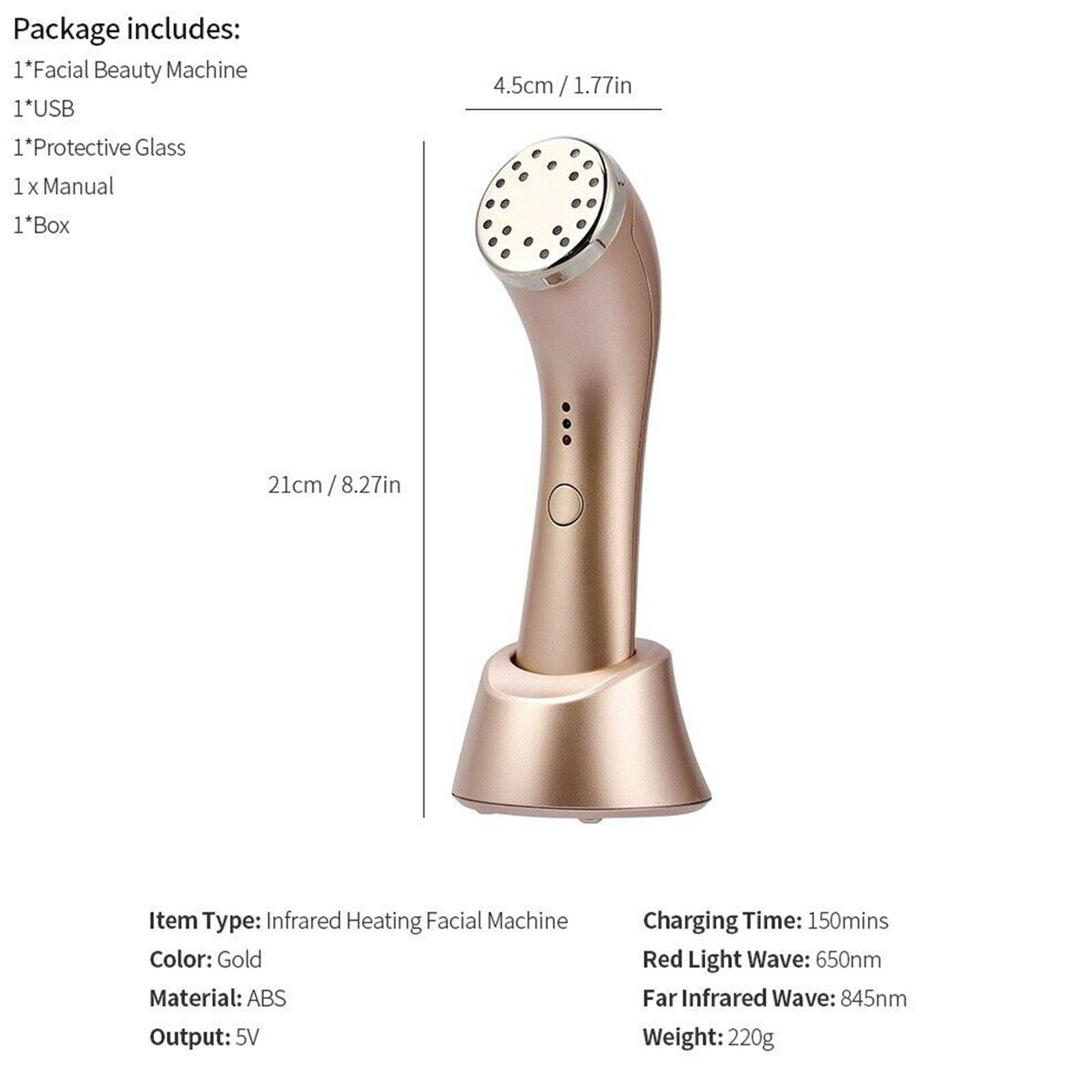 Infrared Heating Red LED Light Therapy Massager Skin Rejuvenation Beauty Machine